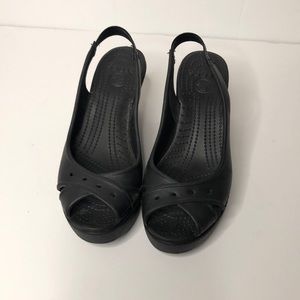 Crocs wedge sandals size 7
